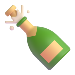 BOTTLE WITH POPPING CORK 3D Emoji - High Quality 3D Rendered Emoji BOTTLE WITH POPPING CORK 3D Emoji - High Quality 3D Rendered Emoji